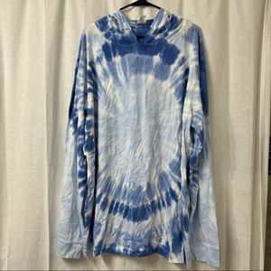 Blue Tie Dye Hoodie in Size 2XL & XL